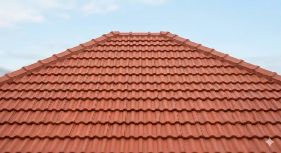Clean red tiled roof, About preview